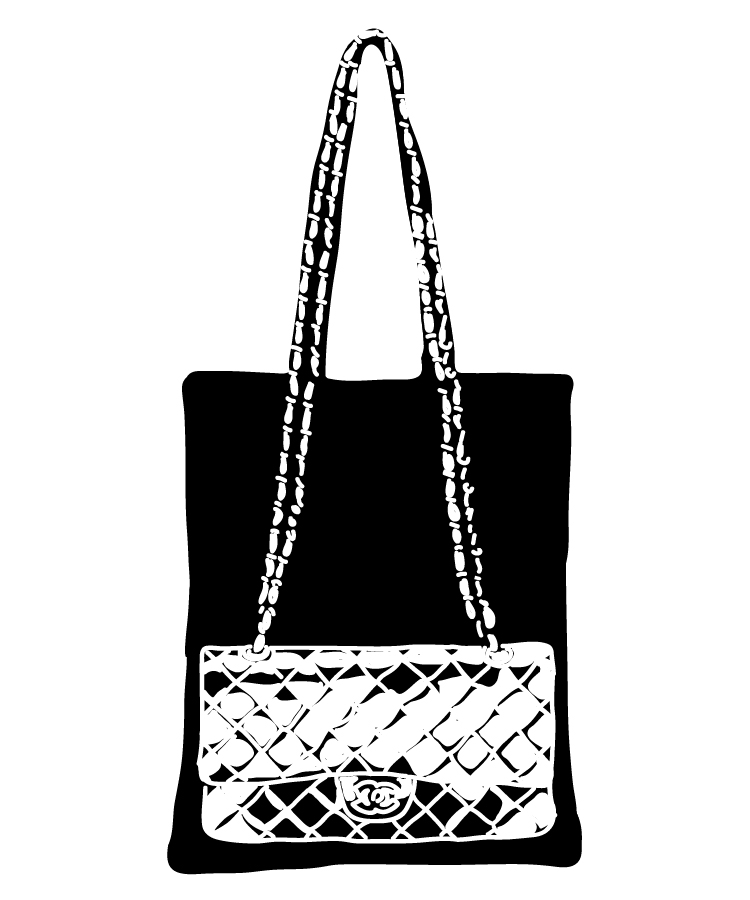 tote bag Lorette et Jasmin illustration Chanel handbag marine de quénetain